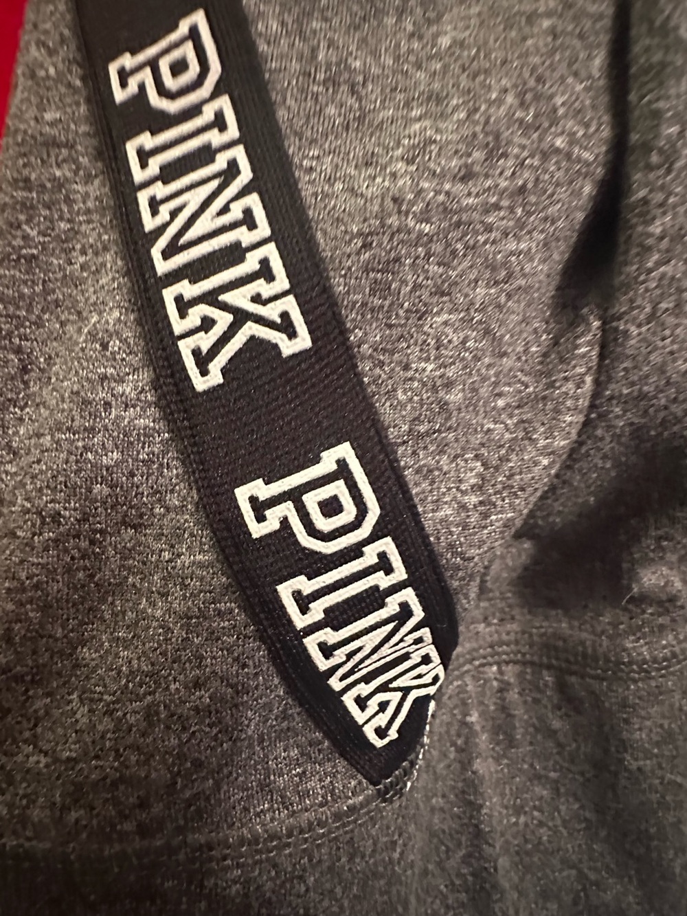 2018 Victoria's Secret PINK Red Half-Zip Pullover & Gray Leggings with Logo Tape - Picture 15 of 15